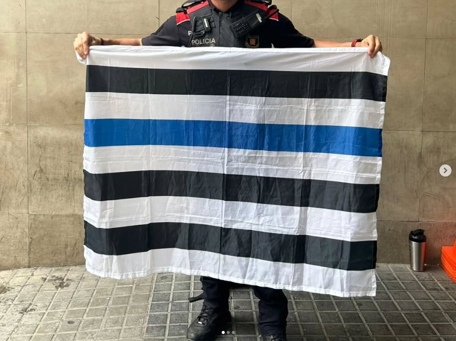 Bandera senyera Thin Blue Line