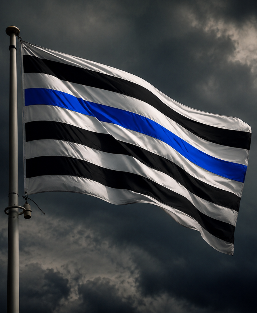 Bandera senyera Thin Blue Line